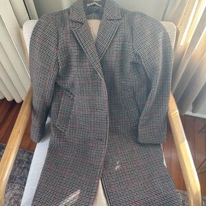 Abercrombie & Fitch Houndstooth Wool Blend Top Coat